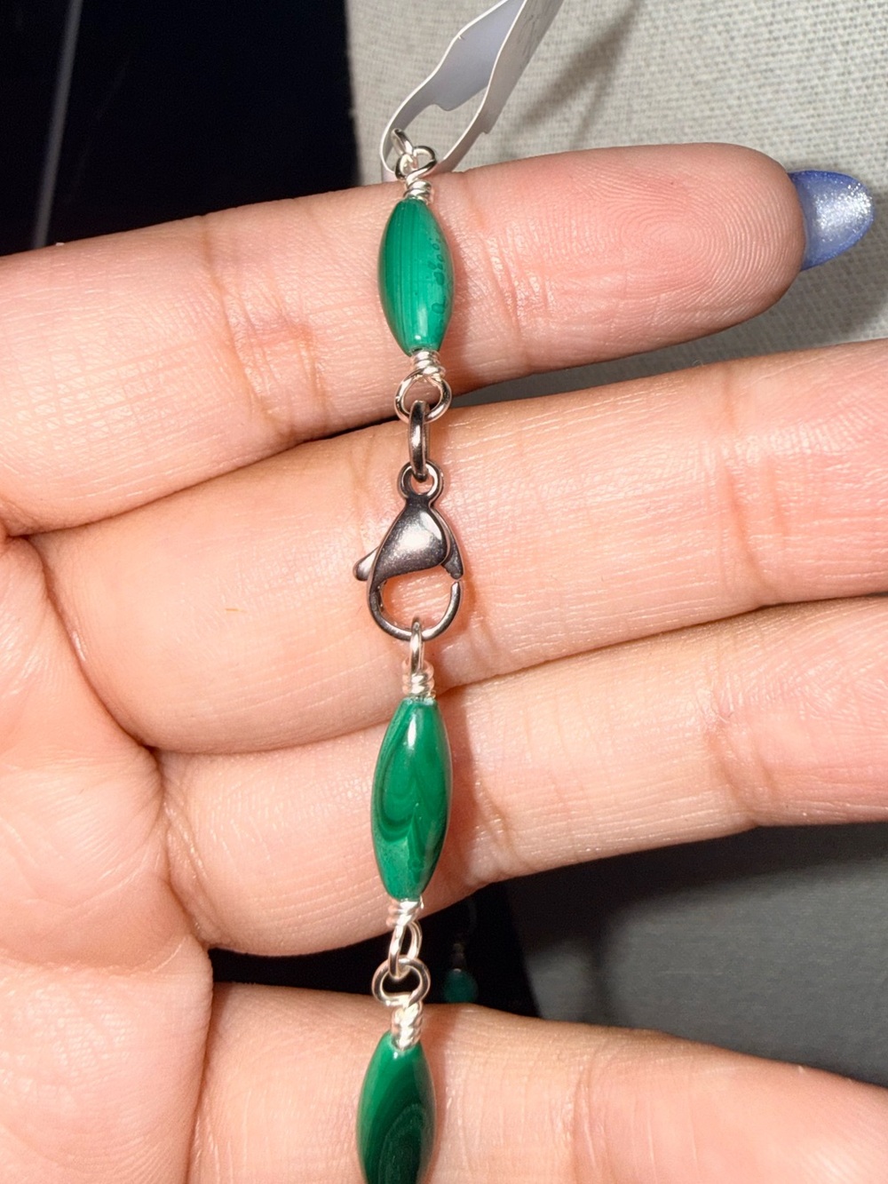 Wire Wrapped Malachite Necklace | 21” Handmade Gemstone Necklace - Picture 3 of 3